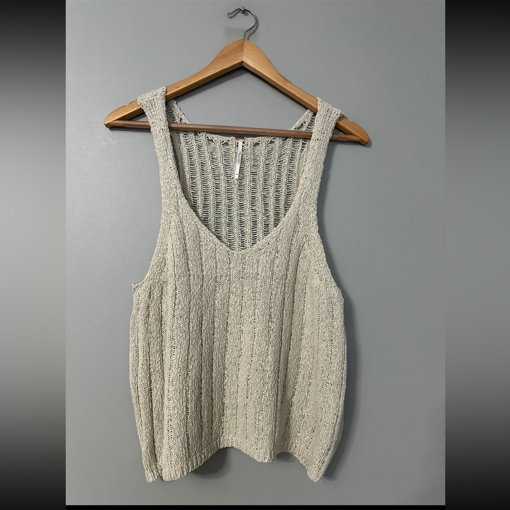 Free People Light Gray Knit Tank